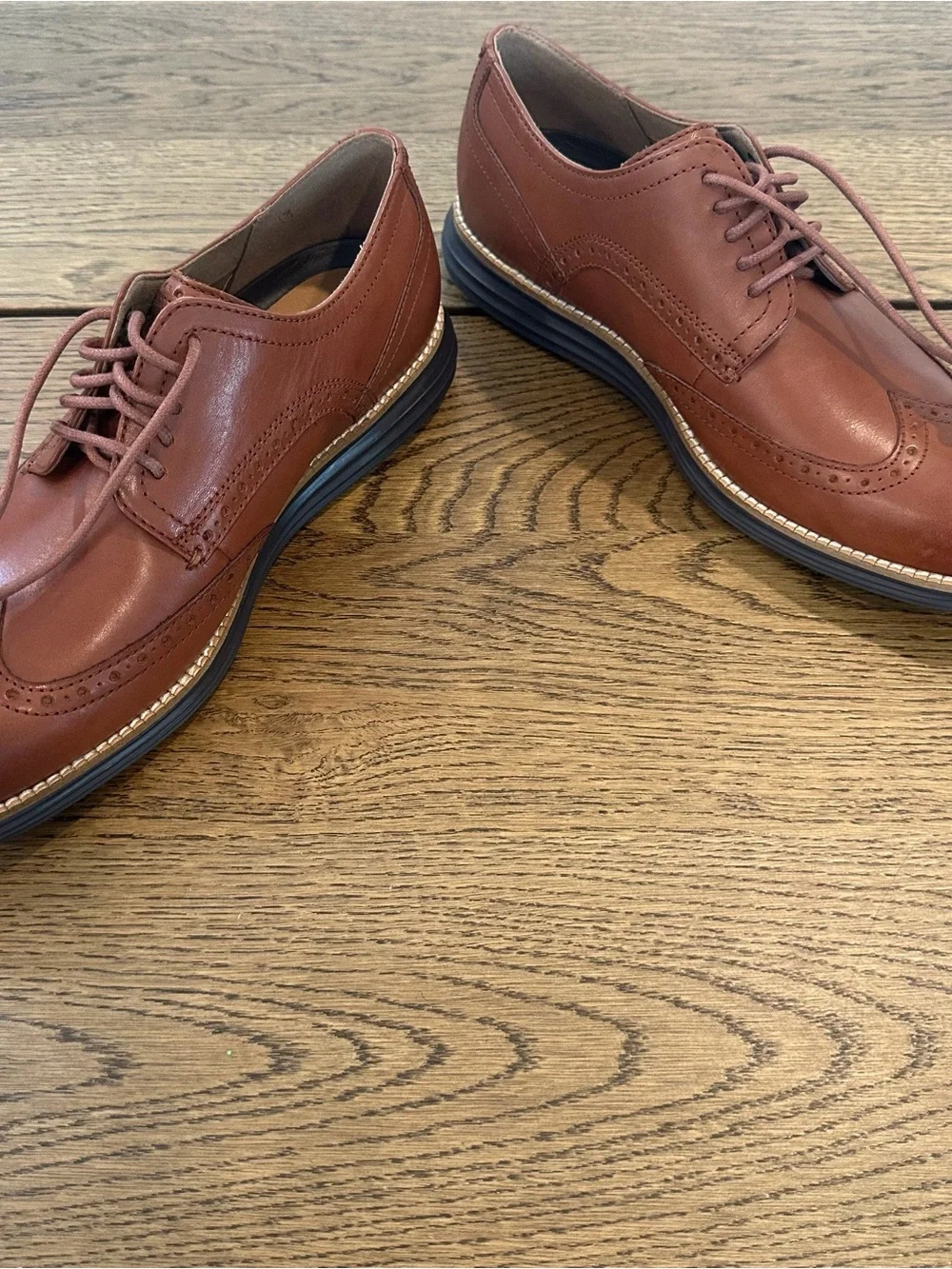 Cole Haan Original Wingtip Oxford Shoes Men’s 9.5 Brown Leather Grand.OS NEW